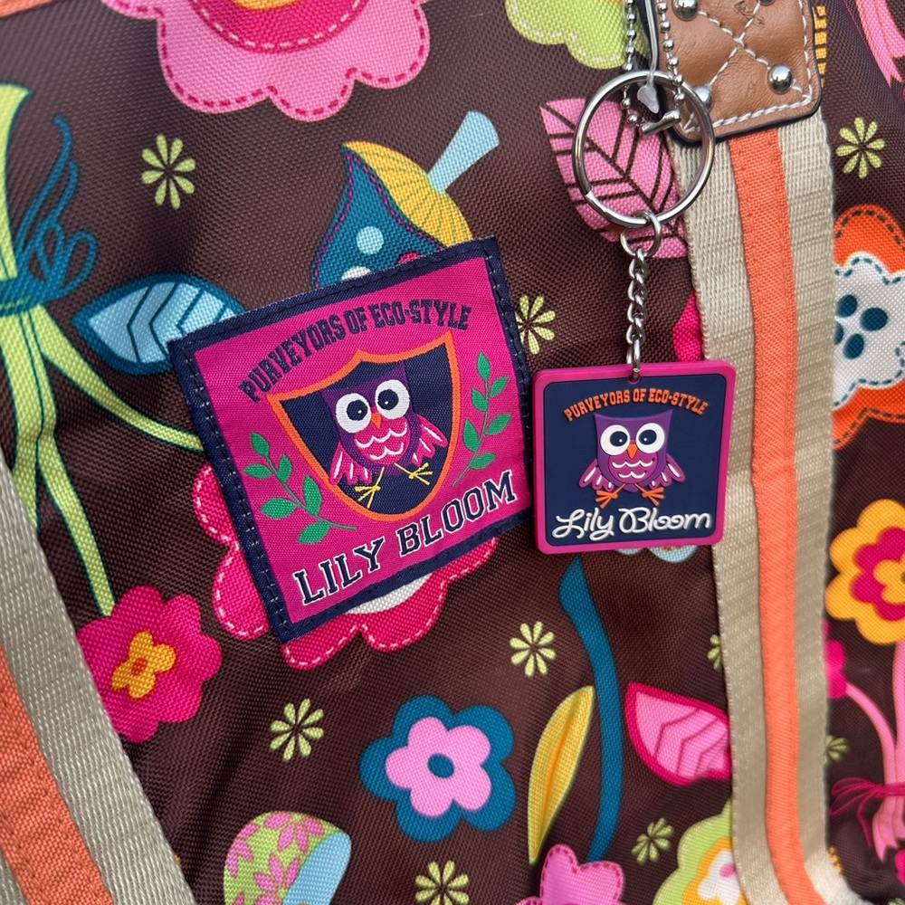 Lily Bloom Floral Tote Bag | Colorful Everyday Carry | Lightweight Travel Bag - Picture 2 of 7